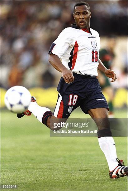Les Ferdinand of England on the ball against Morocco in the King Hassan II Cup game in Casablanca, Morocco. England won 1-0. \ Mandatory Credit:...