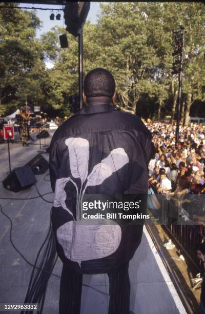 July 8: Papa Wemba performing at the Central Park Summerstage Concert Series on July 8th, 1995in New York City.