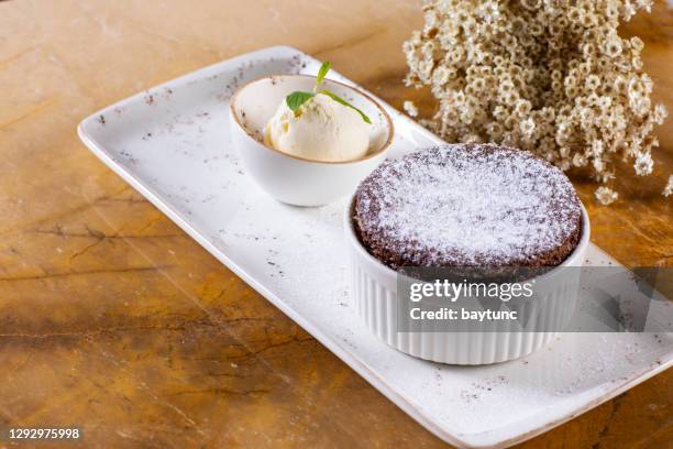 souffle and ice cream - souffle stock pictures, royalty-free photos & images