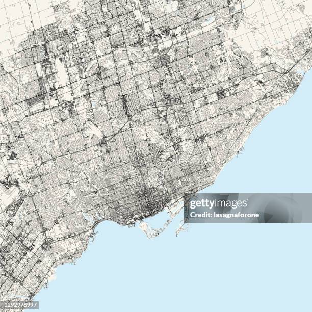 ilustraciones, imágenes clip art, dibujos animados e iconos de stock de mapa vectorial de toronto, ontario, canadá - toronto