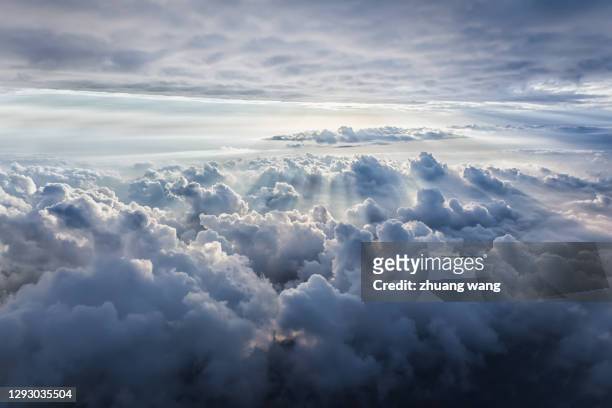 mountains and clouds - panorama di nuvole foto e immagini stock