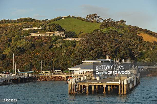 Matiatia Wharf , is shown on Waiheke Island in the Hauraki Gulf near Auckland as the 2011 Rugby World Cup is held on October 14, 2011. Waiheke Island...