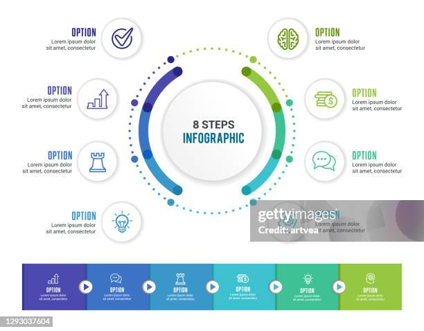 illustrazioni stock, clip art, cartoni animati e icone di tendenza di elementi infografici - circle diagram