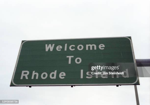 Welcome to Rhode Island sign in Central Falls, Rhode Island on October 16, 1981.