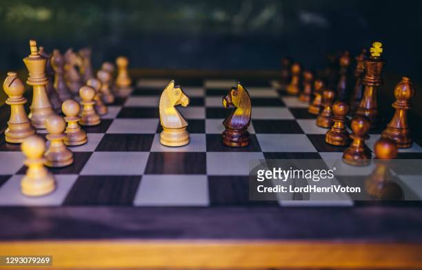 chess game - conflict of interest stock pictures, royalty-free photos & images