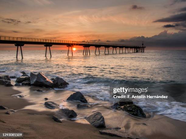 pont del petroli - badalona stock pictures, royalty-free photos & images