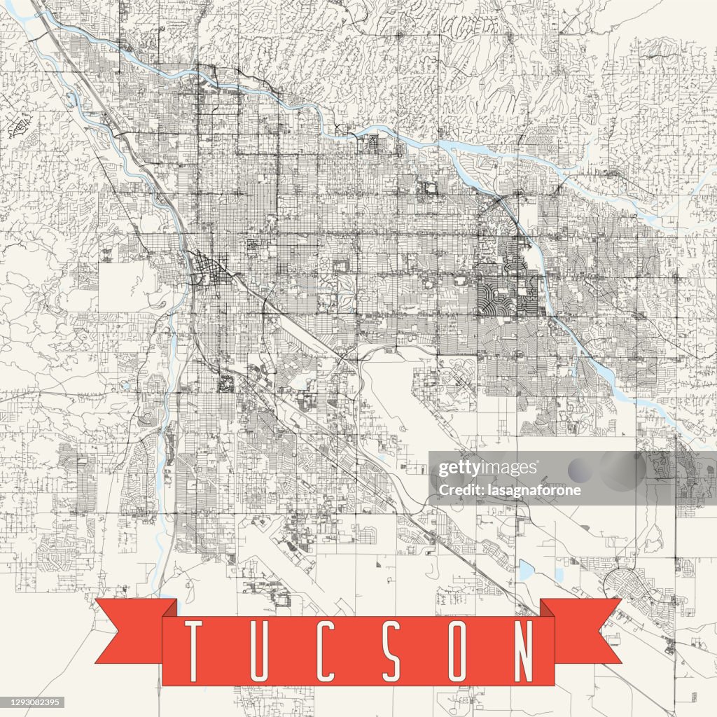 Tucson, Arizona Vector Map