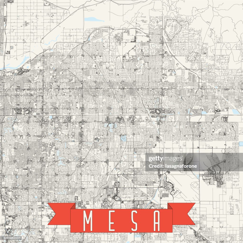 Mesa, Arizona Vector Map