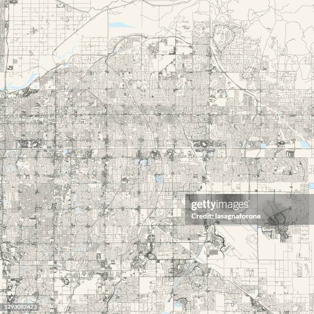 mesa, arizona vector map - aerial desert stock illustrations