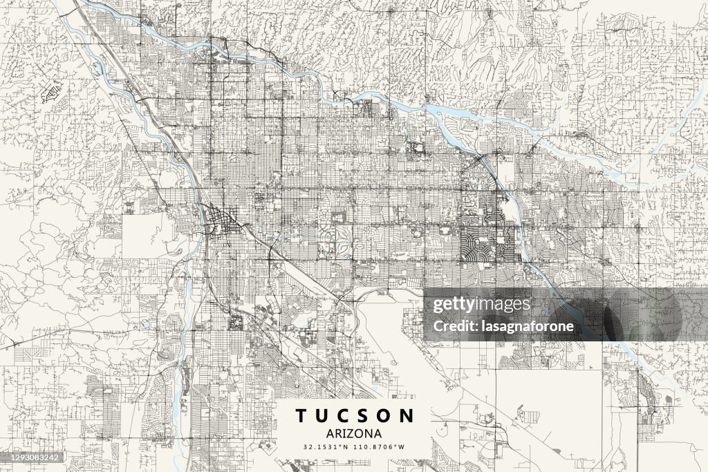 Tucson, Arizona Vector Map