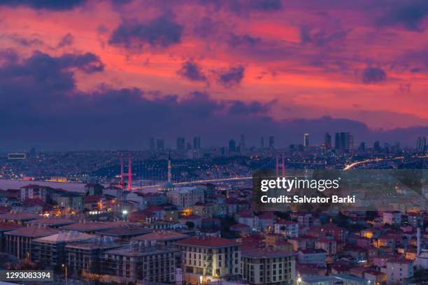 the bosphorus bridge, july 15th martyrs' bridge - märtyrer stock-fotos und bilder