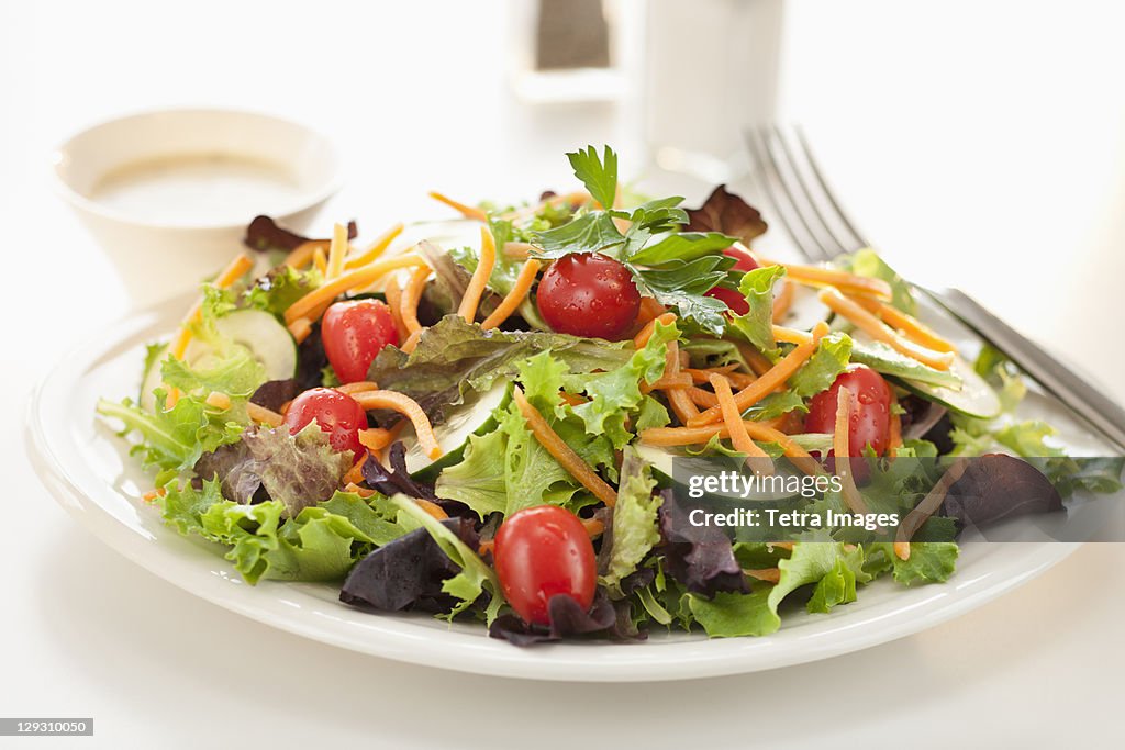 Fresh salad on plate