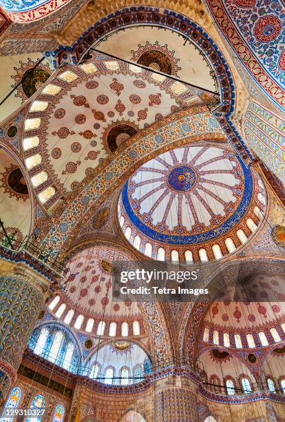 turkey, istanbul, sultanahmet mosque interior - moské bildbanksfoton och bilder
