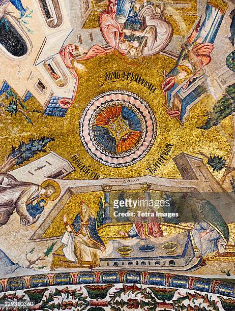 turkey, istanbul, kariye museum, fresco - circa 11th century stock pictures, royalty-free photos & images