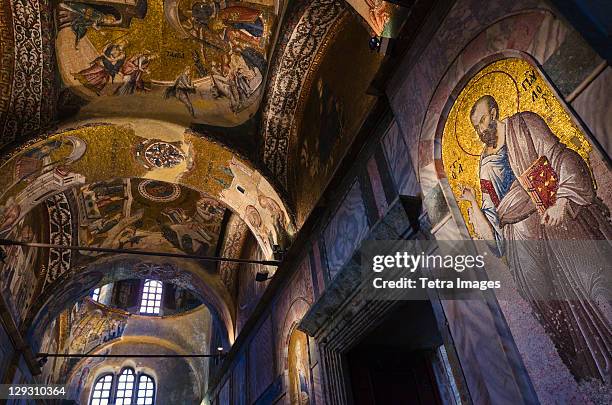 turkey, istanbul, church of st saviour in chora interior - kariye museum stock pictures, royalty-free photos & images