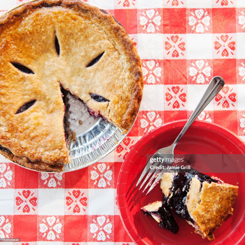 USA, New Jersey, Jersey City, Blueberry pie