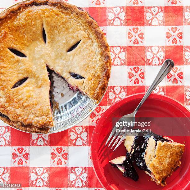 usa, new jersey, jersey city, blueberry pie - blueberry pie stock pictures, royalty-free photos & images