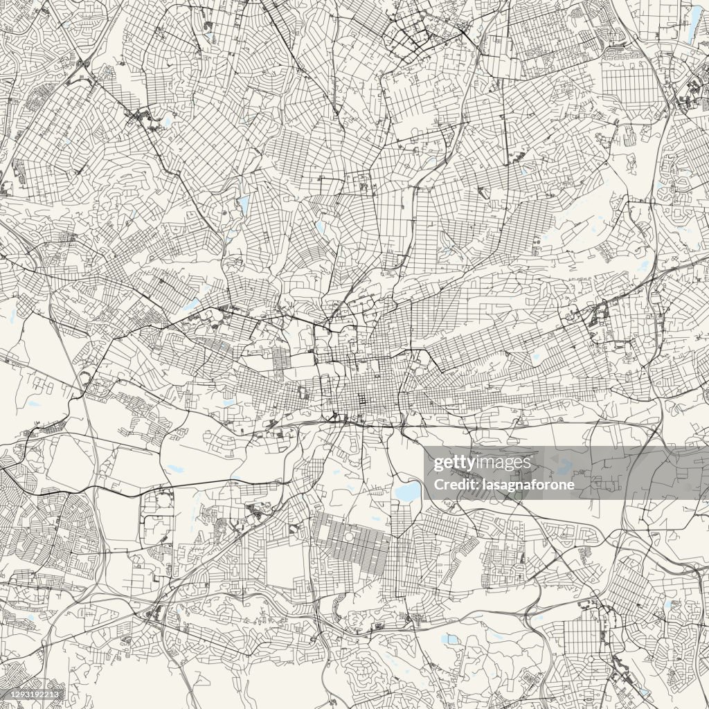 Johannesburg, South Africa Vector Map