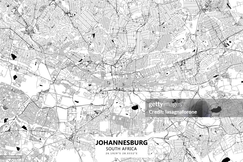 Johannesburg, South Africa Vector Map