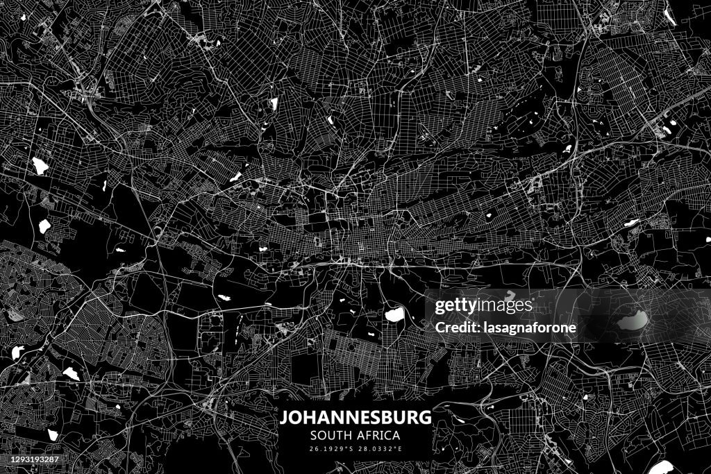 Johannesburg, South Africa Vector Map