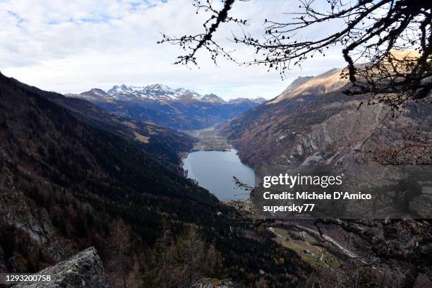 lake poschiavo from above - brusio grisons stock pictures, royalty-free photos & images