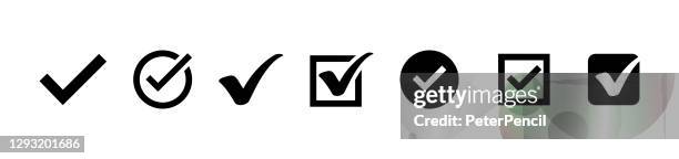 check mark icon set. vector stock illustration - check mark box stock illustrations