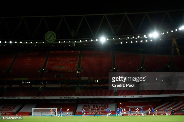 General view inside the stadium during the Premier League match between Arsenal and Chelsea at Emirates Stadium on December 26, 2020 in London,...