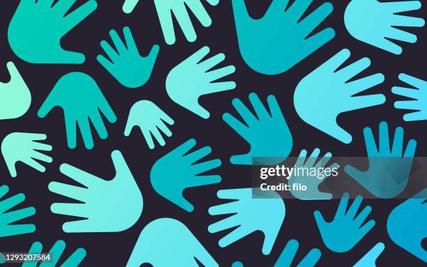 seamless hands background - high five stock illustrations