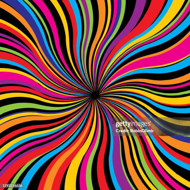 psychedelische twist square hintergrund - psychedelisch stock-grafiken, -clipart, -cartoons und -symbole