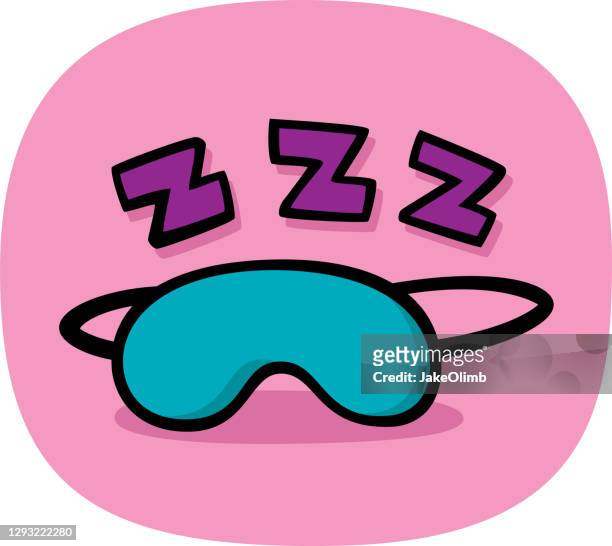 ilustraciones, imágenes clip art, dibujos animados e iconos de stock de sleep mask doodle - medical eye patch