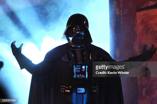 Darth Vader speaks onstage during Spike TV's "SCREAM 2011" awards held at Universal Studios on October 15, 2011 in Universal City, California.