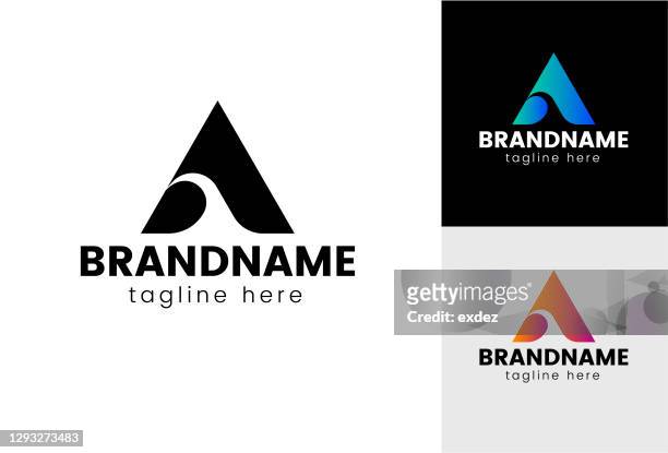 a logo set - pics of the letter a stock illustrations