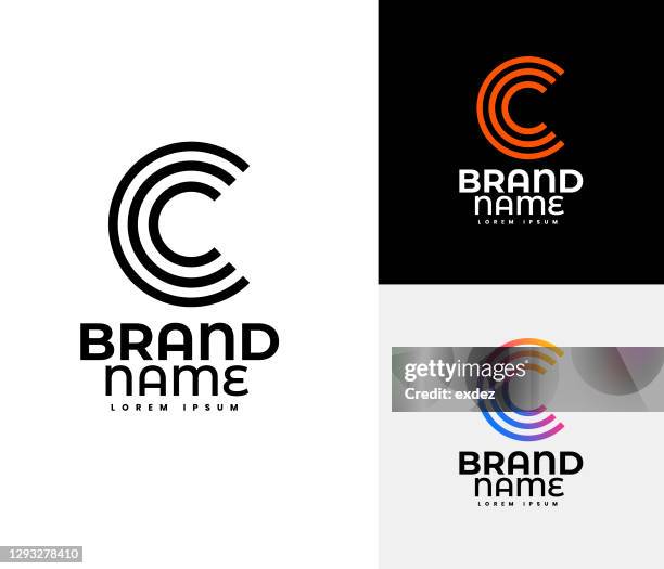 illustrations, cliparts, dessins animés et icônes de ensemble de logo c - lettre c