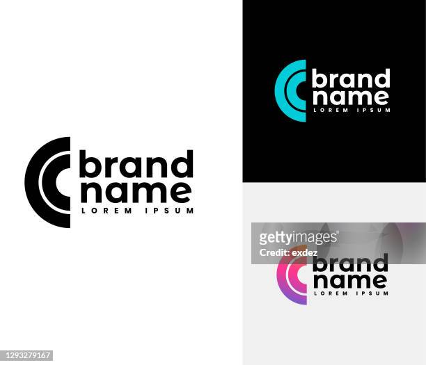 c logo set - monogram letters stock illustrations
