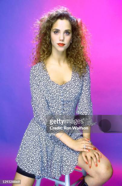 Elizabeth Berkley in a private photo shoot at Ron Wolfson's Studio on July 1990 in Studio City, California.