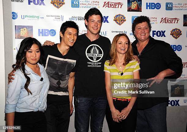 Glee cast members Jenna Ushkowitz, Harry Shum Jr., Cory Monteith, Jayma Mays and Dot Jones attend Young Storytellers Foundation's: The Biggest Show...