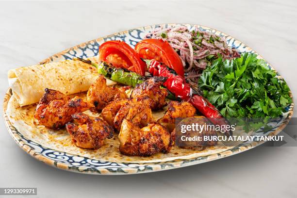 chicken shish kebab - shish kebab stock pictures, royalty-free photos & images