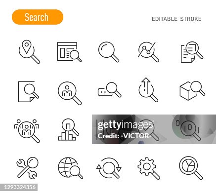 Search Icons - Line Series - Editable Stroke Search Icons - Line Series - Editable Stroke
