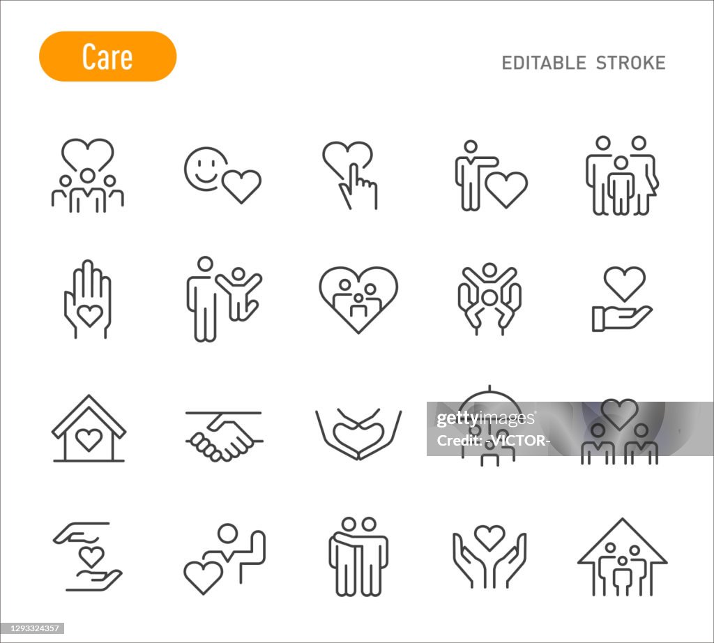 Care Icons - Line Series - Editable Stroke