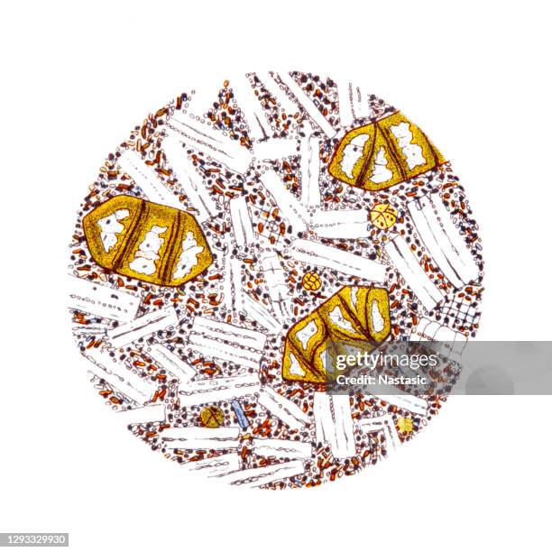 microscopic view of basalt - quartz background stock illustrations