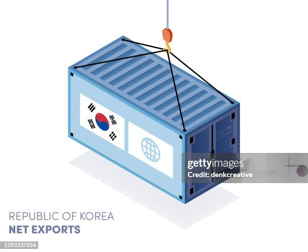 Grfico Vetorial De Exportao E Importao Da Coreia Do Sul, Foto de stock