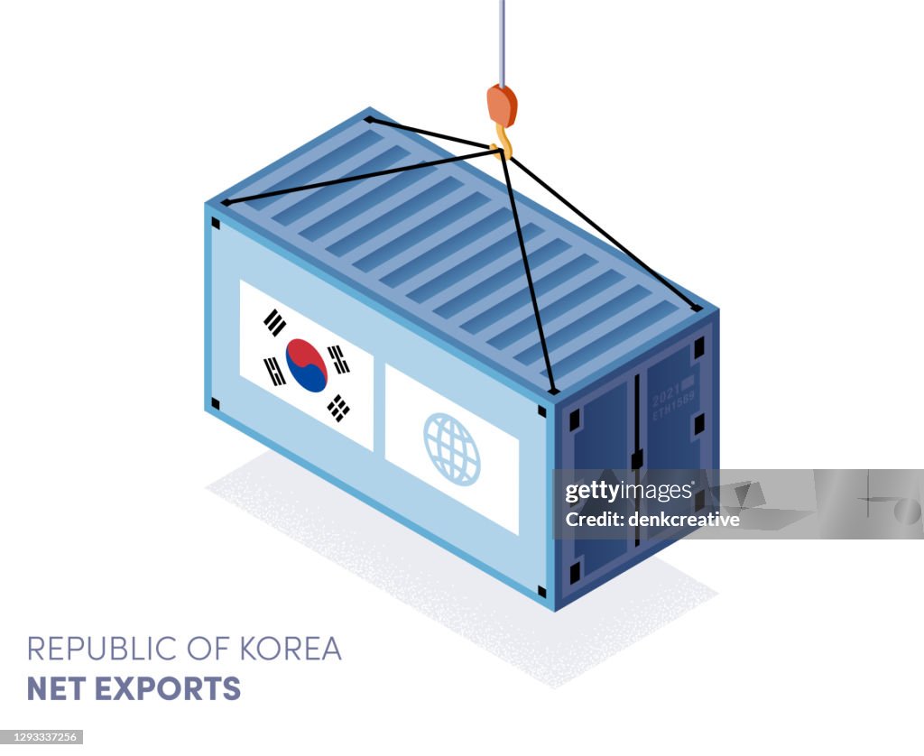 South Korea Export & Import Vector Graphic