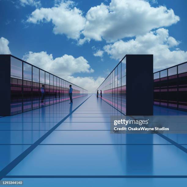 servers and clouds - data centre cloud stock pictures, royalty-free photos & images