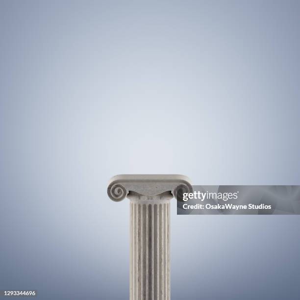 classic greek doric column background - kapitell stock-fotos und bilder