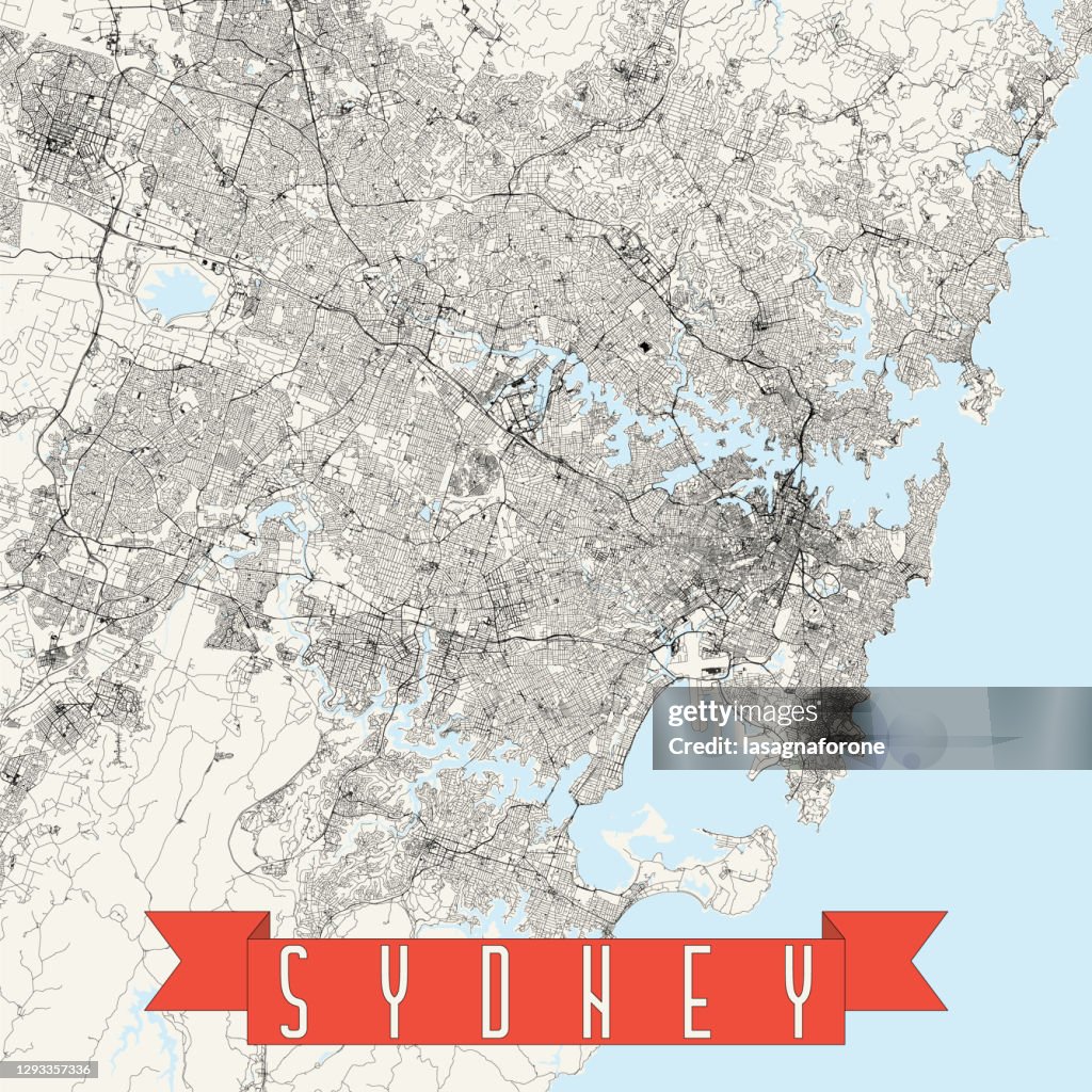 Sydney, Australia Vector Map