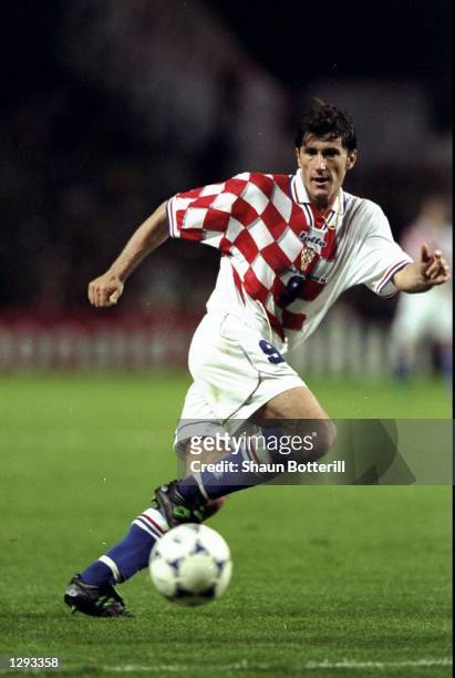 Davor Suker of Croatia on the ball during the World Cup group H game against Jamaica at the Stade Felix Bollaert in Lens, France. Suker scored as...