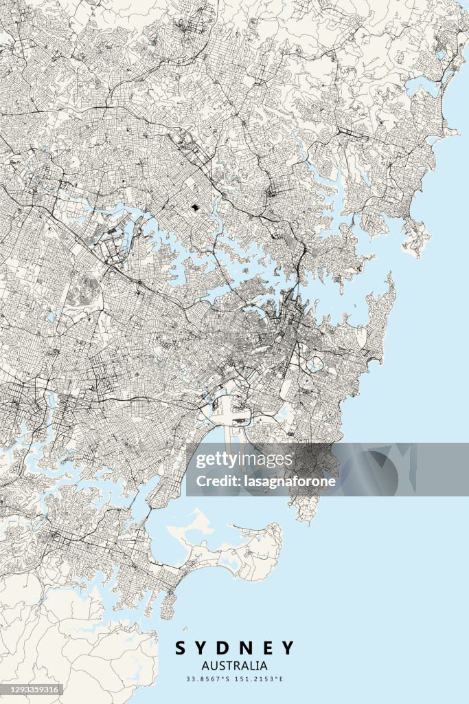 Sydney, Australia Vector Map