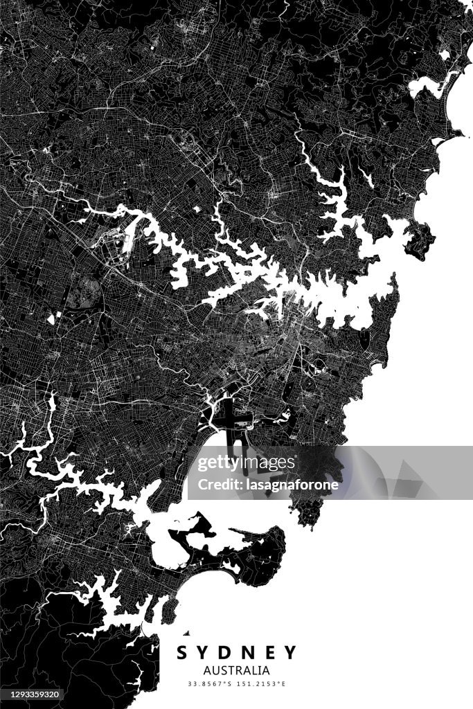 Sydney, Australia Vector Map