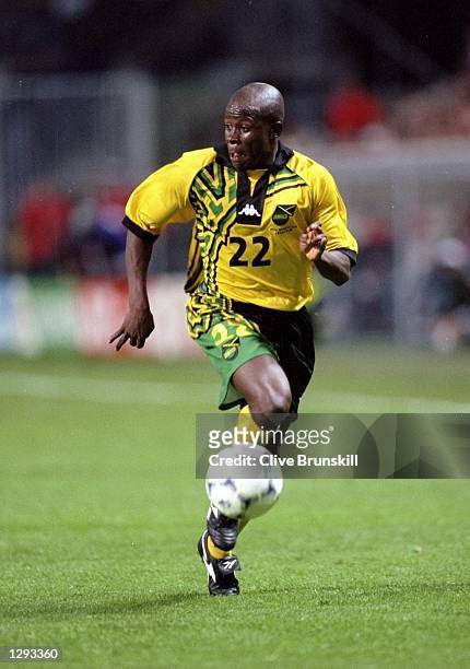 Paul Hall of Jamaica on the ball during the World Cup group H game against Croatia at the Stade Felix Bollaert in Lens, France. Jamaica lost 3-1. \...