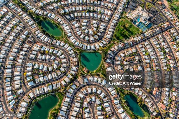 suburban phoenix master planned community aerial - chandler arizona stock pictures, royalty-free photos & images